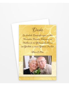 Danksagungskarte mit goldenem Muster