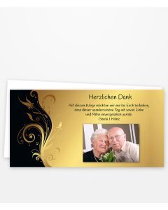 Danksagung zur Goldenen Hochzeit glanzvoll in gold und schwarz Kategoriebild