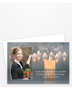 Dankeskarte Konfirmation und Kommunion mit vielen Kerzen