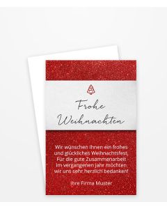 Festliche Weihnachtskarte im Glitzerlook
